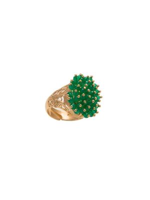 Stylish ring with green agate