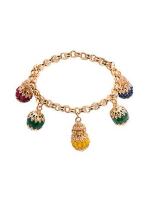Bracelet with charms in agate multicolor