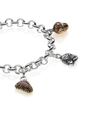 Rolo Premium Bracelet with Campania Charms in Sterling Silver and Enamel