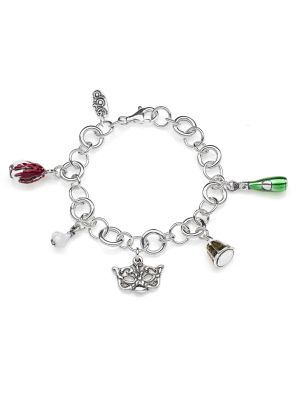 Rolo Luxury Bracelet with Veneto Charms in Sterling Silver and Enamel