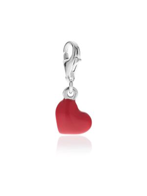 Heart Charm in Sterling Silver and Enamel