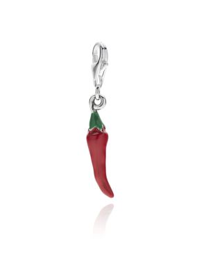 Chili Pepper Charm in Sterling Silver and Enamel