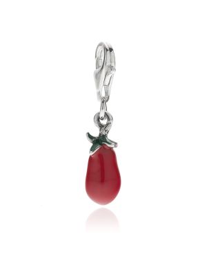 San Marzano Tomato Charm in Sterling Silver and Enamel