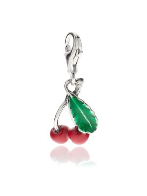 Cherry Charm in Sterling Silver and Enamel