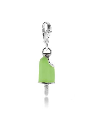 Mint Popsicle Charm in Sterling Silver and Enamel