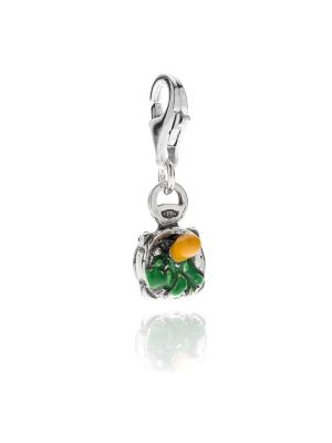 Pesto and Pestle Charm in Sterling Silver and Enamel