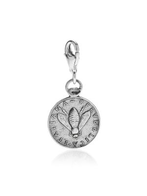 2 Lire Bee Coin Charm in Sterling Silver