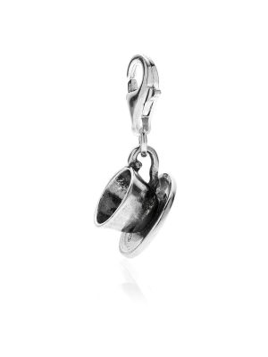 Coffee Cup Charm in Sterling Silver