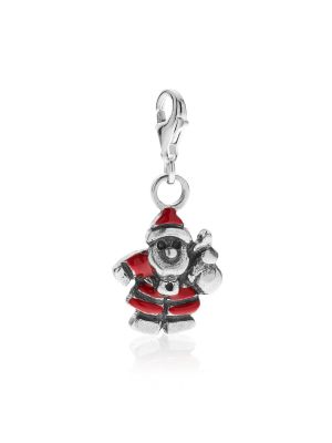 Santa Claus Charm in Sterling Silver and Enamel