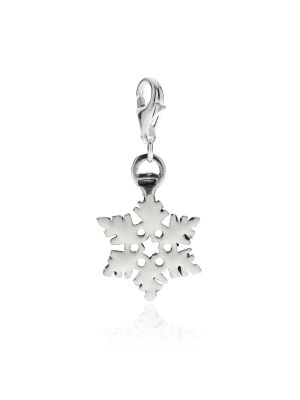 Snowflake Charm in Sterling Silver and Enamel