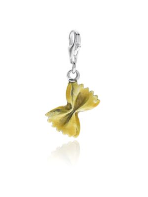Farfalle Pasta Charm in Sterling Silver and Enamel