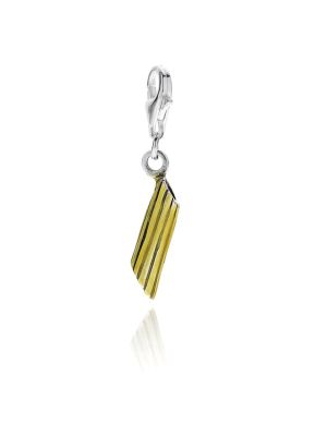 Penne Pasta Charm in Sterling Silver and Enamel