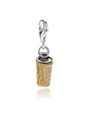 Cork Stopper Charm in Sterling Silver and Enamel