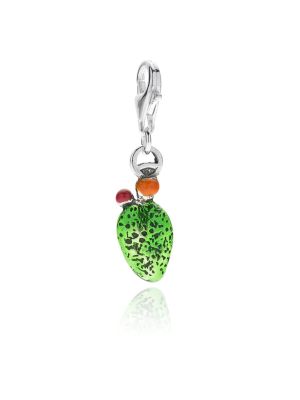 Prickly Pear Charm in Sterling Silver and Enamel
