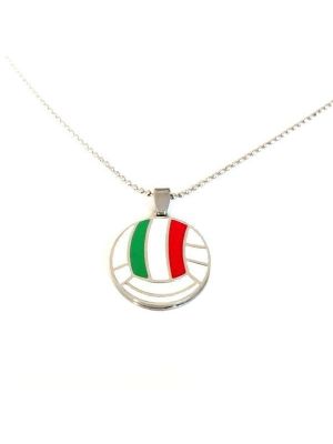Necklace with volleyball ball pendant 
