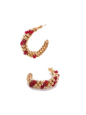 Earrings in ruby red agate