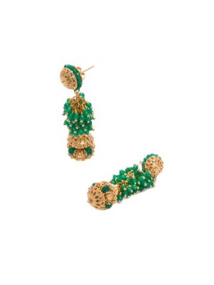 Stylish earrings with green agates
