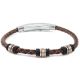 Bracelet in brown leather and caucciÃ¹