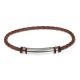 Bracelet in cuioio braided brown and steel inserts