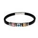 Bracelet in caucciÃ¹ black and colored inserts