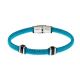 Braided Bracelet in fabric color teal and steel