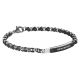 Bracelet with central plate in PVD black and black cubic zirconia