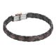 Bracelet brown leather, insert rosato and braided decoration