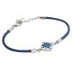 
Man bracelet with blue marine cord and pvd rudder