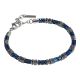 
Man bracelet with mobile elements in blue steel and hematite