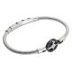 
Tubular steel bracelet with wind rose in black pvd