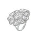Ring with a floral decoration of white zircons