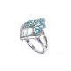 Ring with profile fanwise and zircons