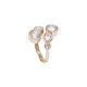 Open Ring Gold plated pink with zircons diamond cut