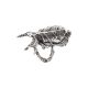 Anello insetto foglia in argento brunito