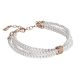 Multiwire Bracelet of Swarovski pearls, silver rosato and zircons