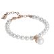 Bracelet with pearl central Swarovski, silver rosato and zircons