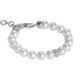 Bracelet with Swarovski beads and central loop in silver and zircons