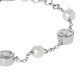 Bracelet with loops of zircons diamond cut and white pearls Swarovski