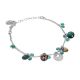 Bracelet double wire with zircons and Swarovski by shades of green