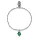 Elastic Boule Bracelet with Mini Four-Leaf Clover Charm in Sterling Silver and Enamel