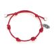 Cotton Cotton Cord Bracelet in Red Waxed Cotton and Sterling Silver