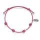 Cotton Cord Bracelet in Pink Waxed Cotton and Sterling Silver