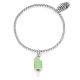 Elastic Boule Bracelet with Mint Popsicle Charm in Sterling Silver and Enamel