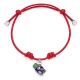 Cotton Cord Bracelet with Artichoke Charm in Sterling Silver and Enamel