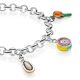 Rolo Premium Bracelet with Liguria Charms in Sterling Silver and Enamel