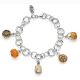 Rolo Luxury Bracelet with Lombardy Charms in Sterling Silver and Enamel