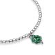 Cubetti Mens Bracelet with Mini Four-Leaf Clover Charm in Sterling Silver and Enamel