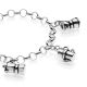 Rolo Light Bracelet with Moka Charms in Sterling Silver