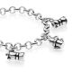 Rolo Premium Bracelet with Moka Charms in Sterling Silver