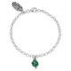 Rolo Mini Bracelet with Mini Four-Leaf Clover Charm in Sterling Silver and Enamel